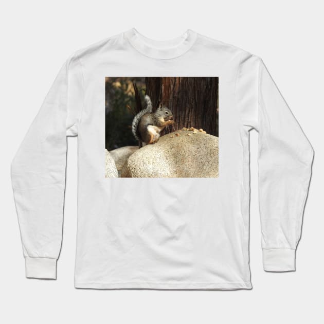 Douglas squirrel, Sierra Nevada Mountains, California Long Sleeve T-Shirt by sandyo2ly